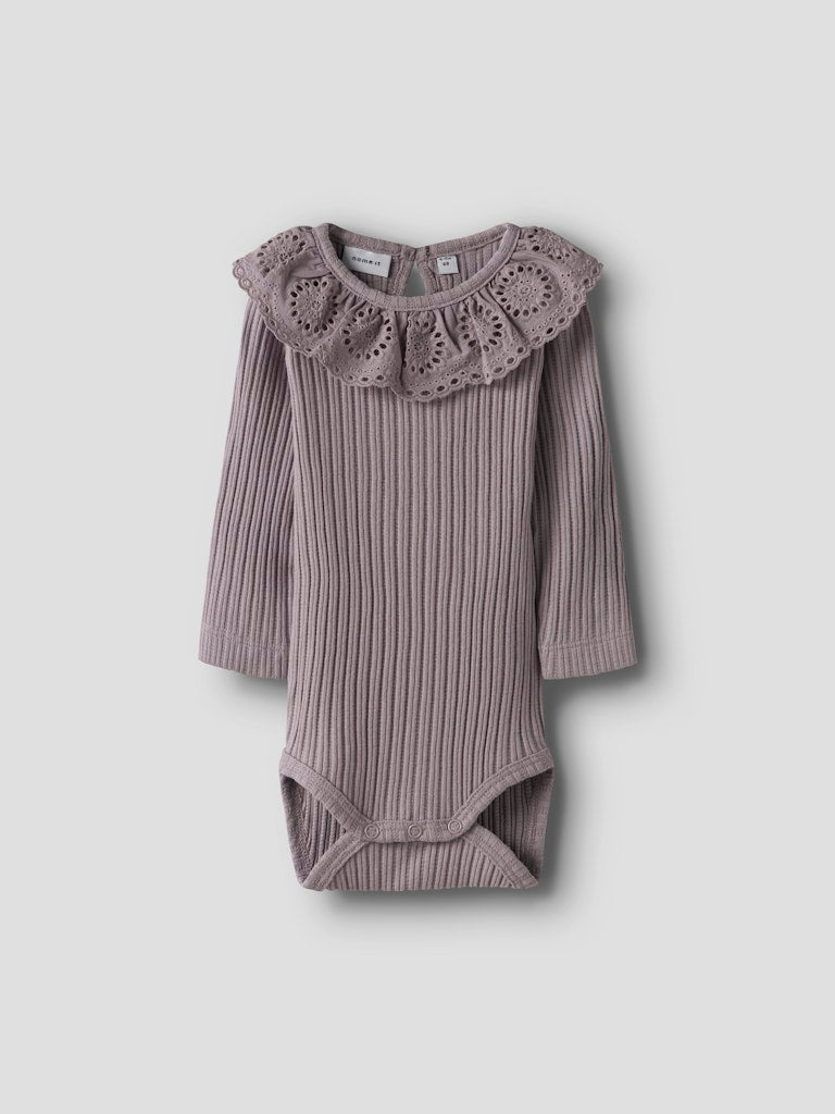 name it baby JOHANNE LS BODY - Purple Dove | Torgunns Barneklær AS