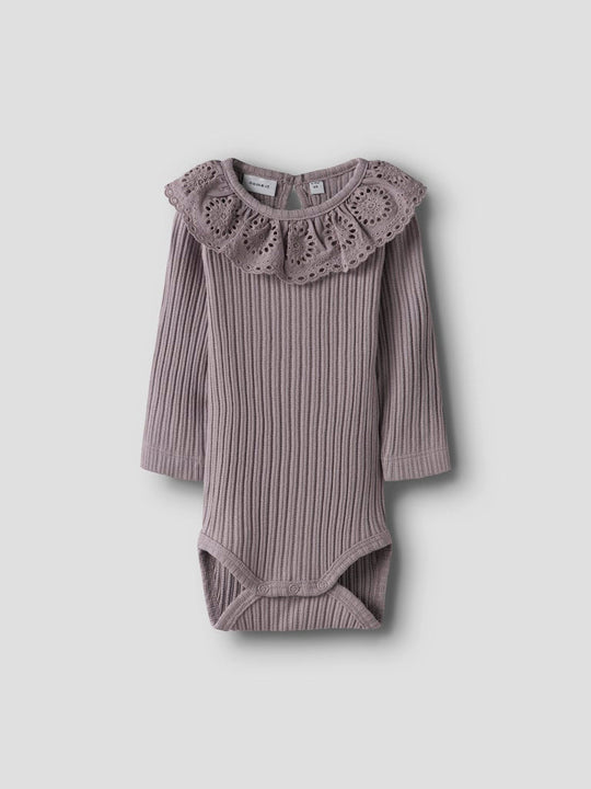 name it baby JOHANNE LS BODY - Purple Dove | Torgunns Barneklær AS