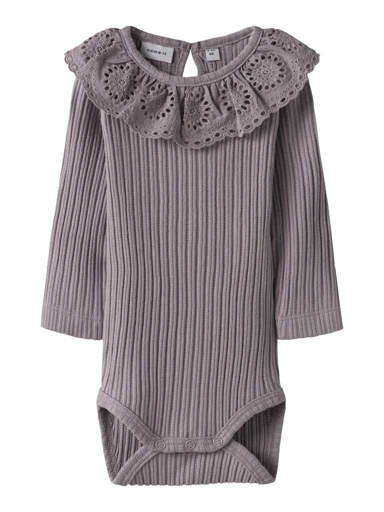 name it baby JOHANNE LS BODY - Purple Dove | Torgunns Barneklær AS