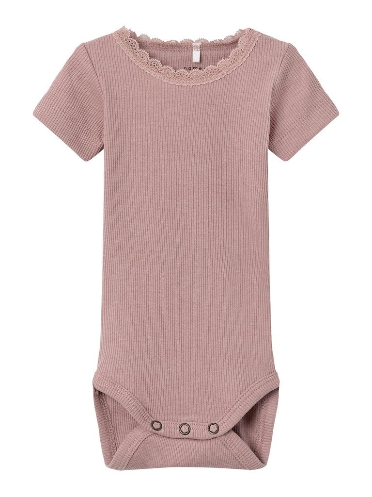 name it baby KAB SS BODY NOOS - Deauville Mauve | Torgunns Barneklær AS