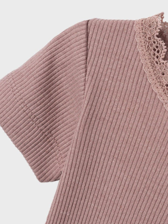 name it baby KAB SS BODY NOOS - Deauville Mauve | Torgunns Barneklær AS