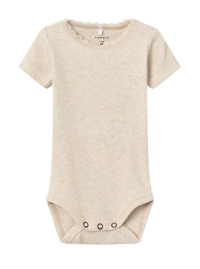 name it baby KAB SS BODY NOOS - Peyote Melange | Torgunns Barneklær AS