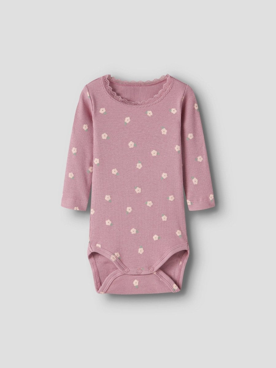name it baby LAUREL LS Body - Lilas | Torgunns Barneklær AS