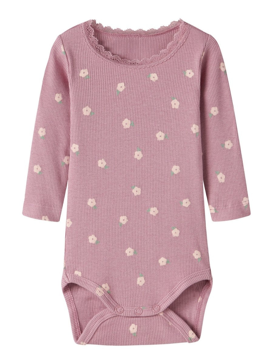 name it baby LAUREL LS Body - Lilas | Torgunns Barneklær AS