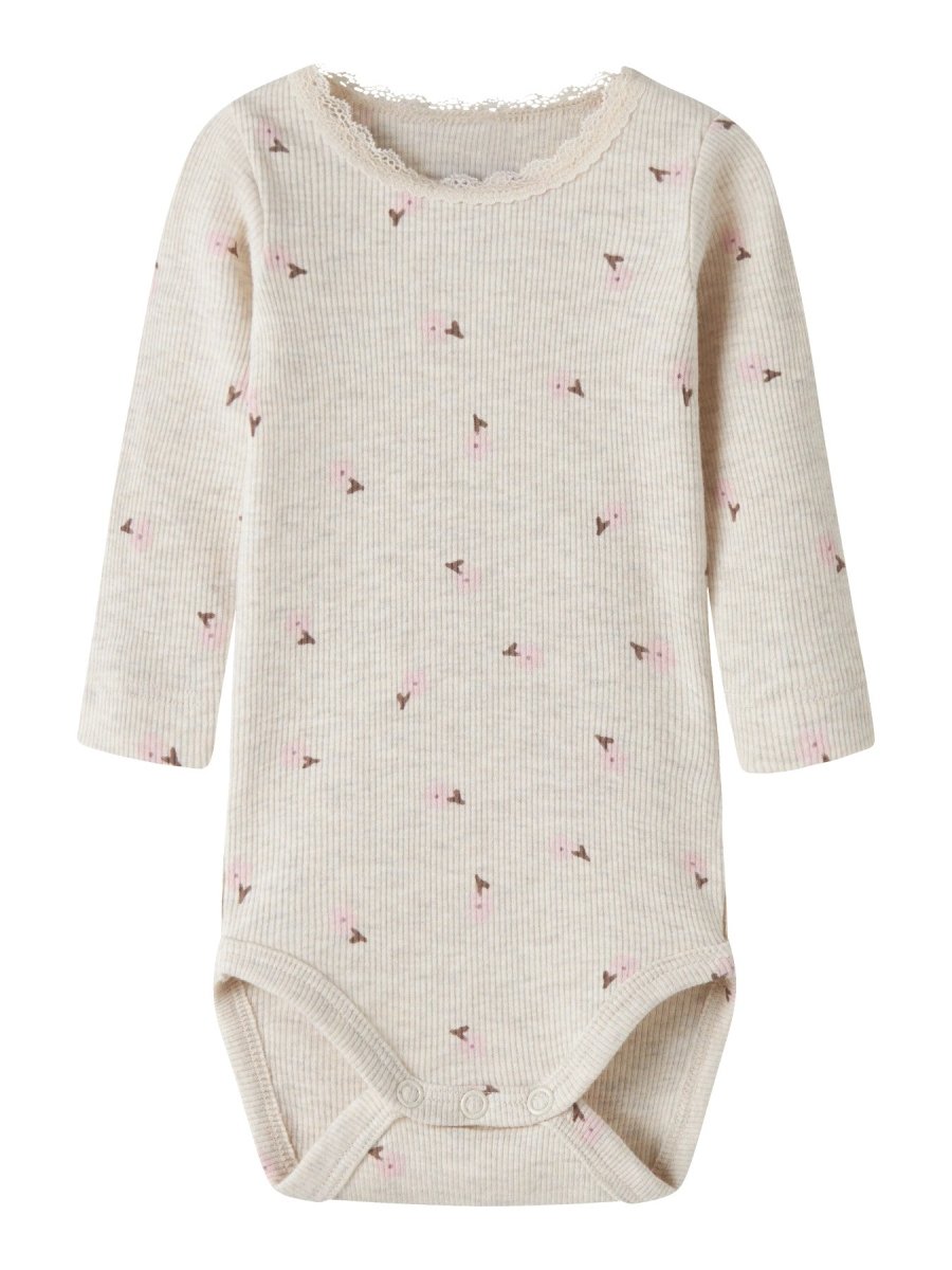 name it baby LAUREL LS Body – Peyote Melange | Torgunns Barneklær AS