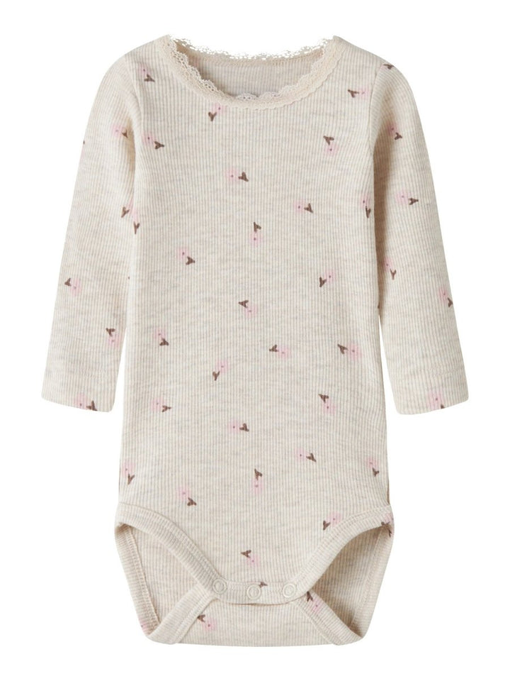 name it baby LAUREL LS Body – Peyote Melange | Torgunns Barneklær AS