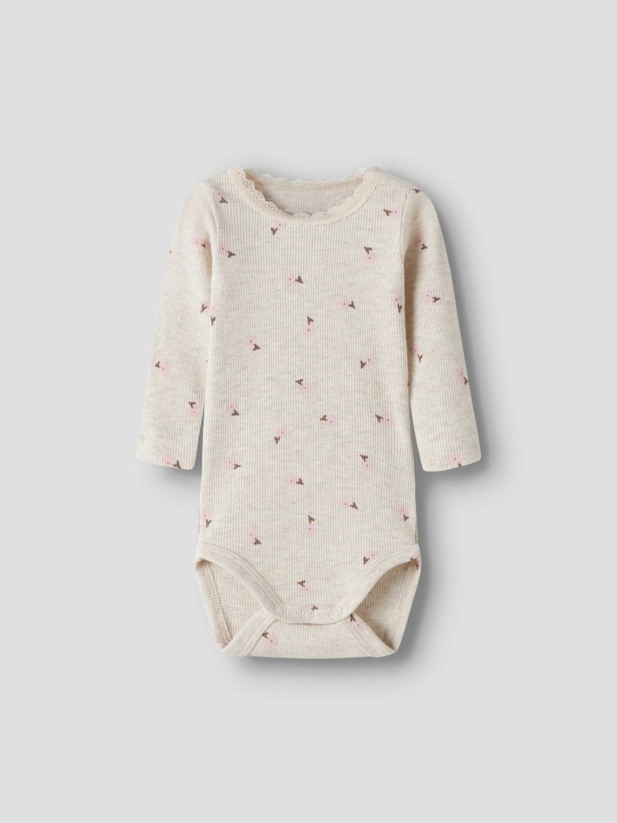 name it baby LAUREL LS Body – Peyote Melange | Torgunns Barneklær AS