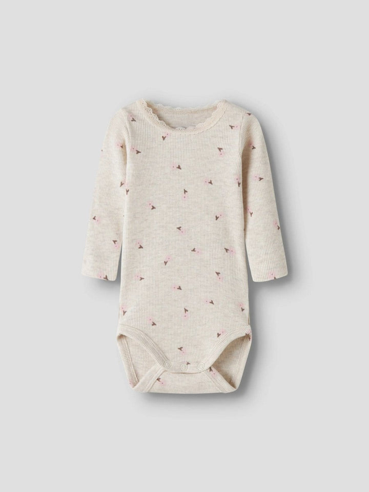 name it baby LAUREL LS Body – Peyote Melange | Torgunns Barneklær AS