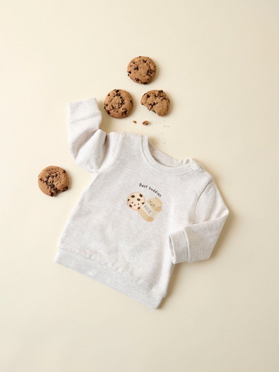 name it baby LOKIE LS SWEAT BRU - Peyote Melange | Torgunns Barneklær AS