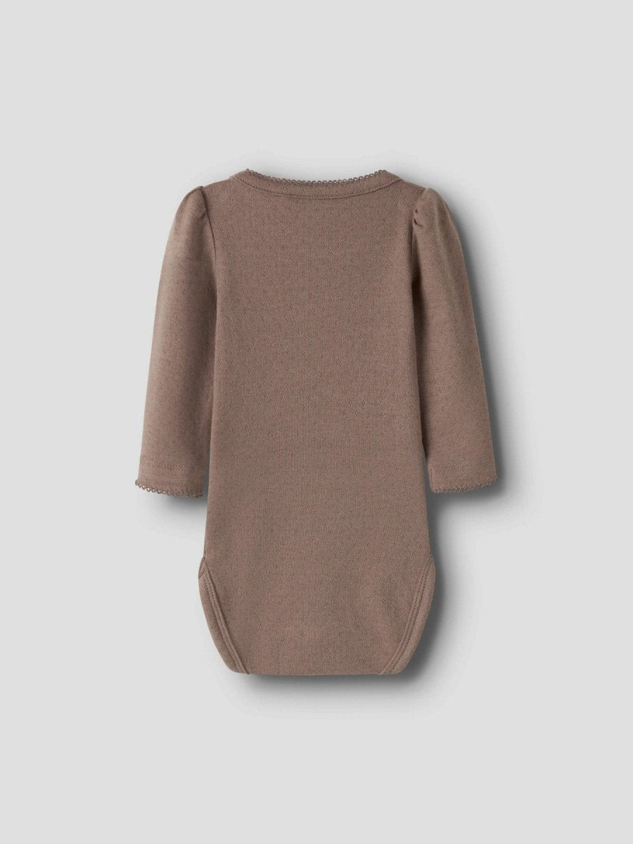 name it baby LOUISA LS BODY - Brown Lentil | Torgunns Barneklær AS