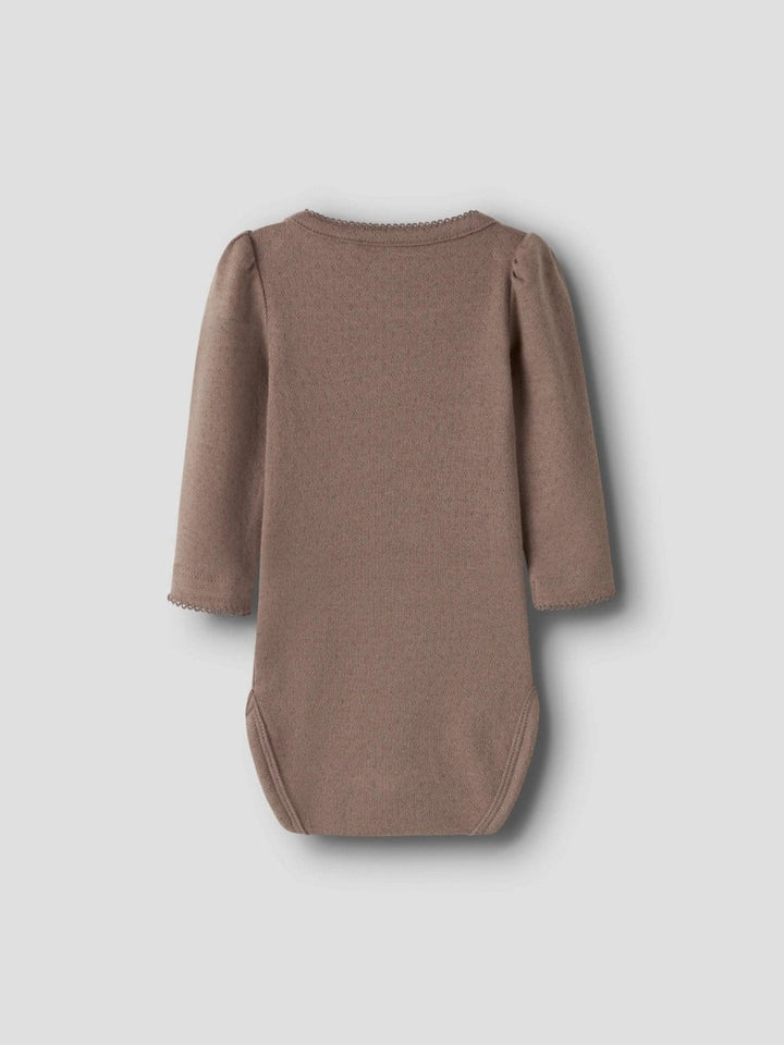 name it baby LOUISA LS BODY - Brown Lentil | Torgunns Barneklær AS