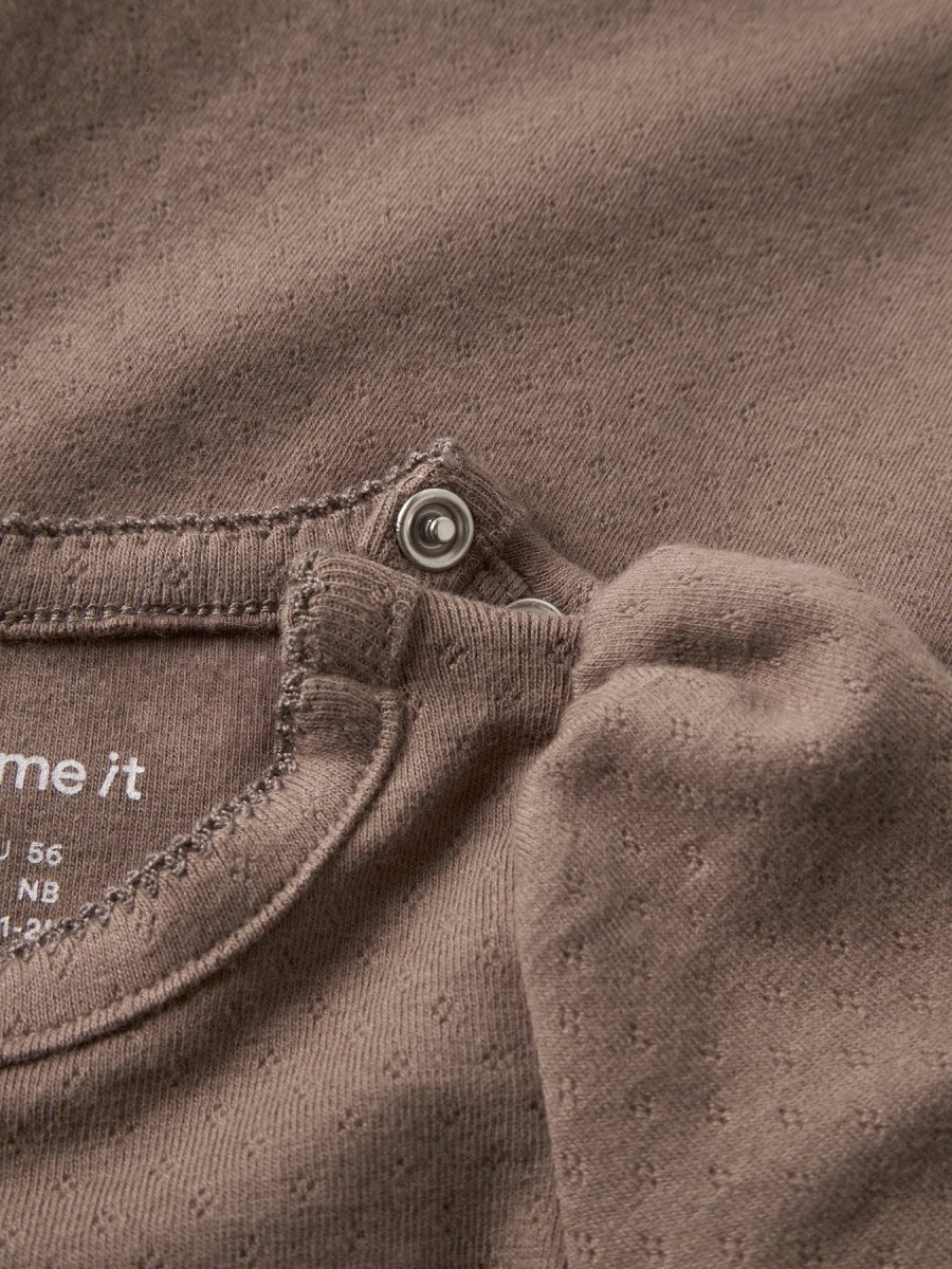 name it baby LOUISA LS BODY - Brown Lentil | Torgunns Barneklær AS