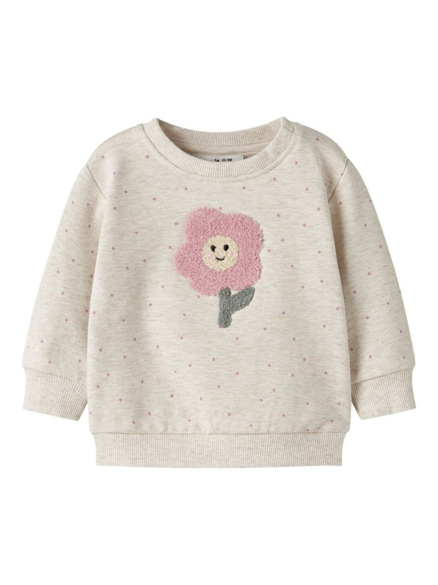 name it baby LUELLE LS SWEAT - Peyote Melange | Torgunns Barneklær AS