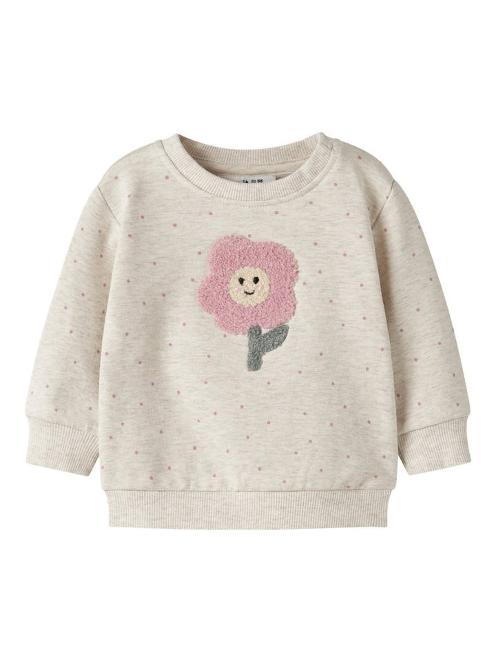 name it baby LUELLE LS SWEAT - Peyote Melange | Torgunns Barneklær AS
