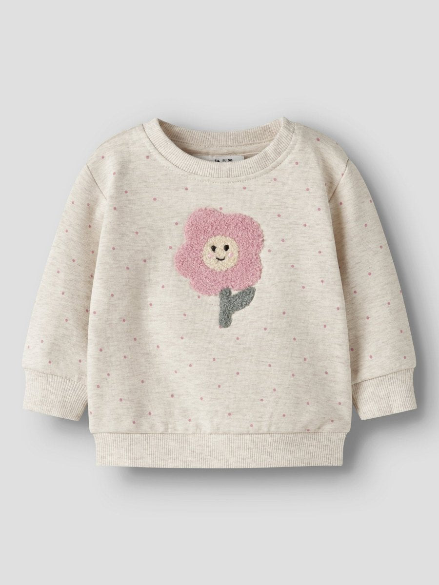 name it baby LUELLE LS SWEAT - Peyote Melange | Torgunns Barneklær AS
