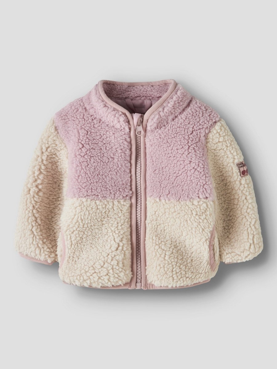 name it baby MACEY TEDDY JACKET BLOCK - Violet Ice | Torgunns Barneklær AS