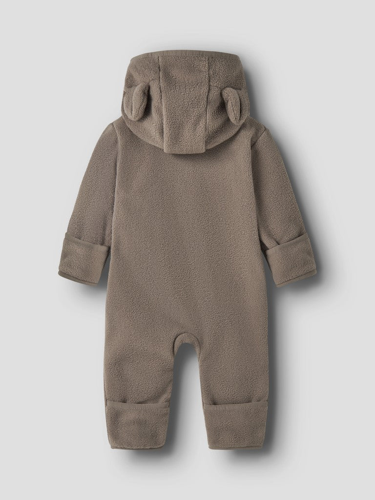 name it baby MEEKO FLEECE SUIT MELANGE NOOS - Walnut | Torgunns Barneklær AS