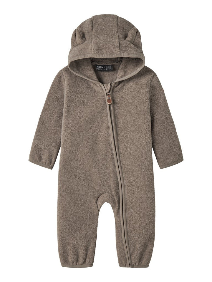 name it baby MEEKO FLEECE SUIT MELANGE NOOS - Walnut | Torgunns Barneklær AS