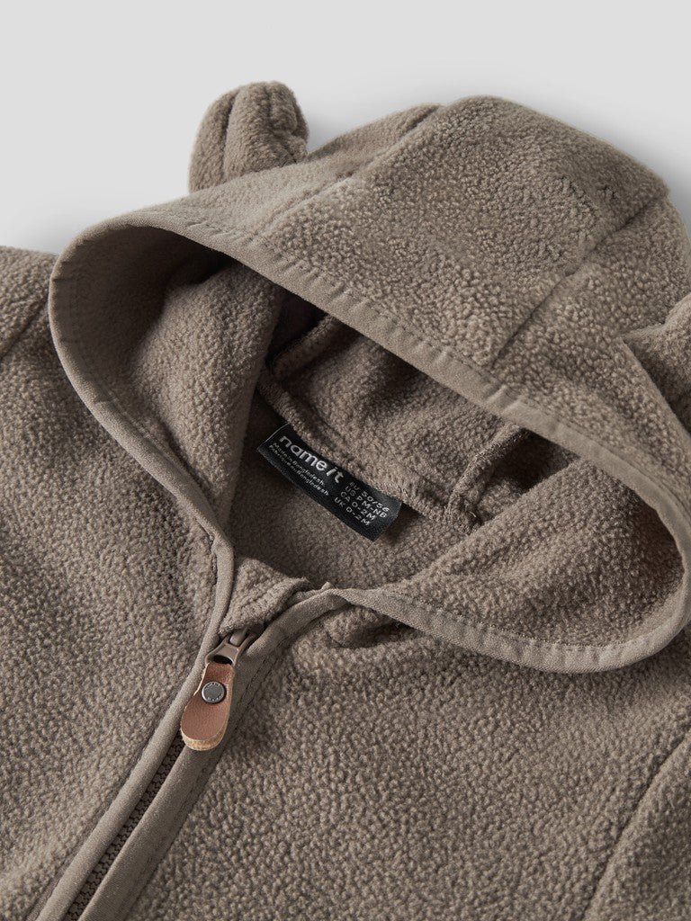 name it baby MEEKO FLEECE SUIT MELANGE NOOS - Walnut | Torgunns Barneklær AS