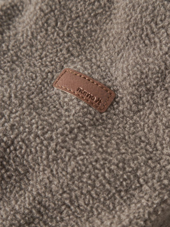 name it baby MEEKO FLEECE SUIT MELANGE NOOS - Walnut | Torgunns Barneklær AS