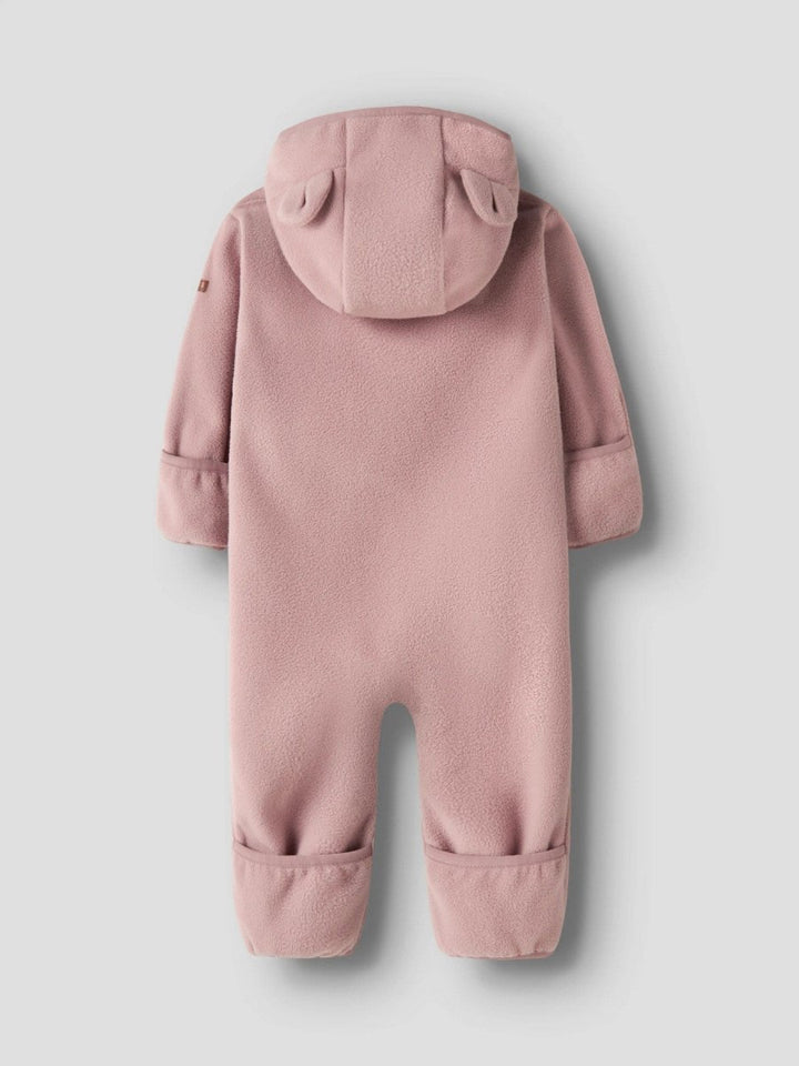 name it baby MEEKO FLEECE SUIT MELANGE NOOS - Woodrose | Torgunns Barneklær AS