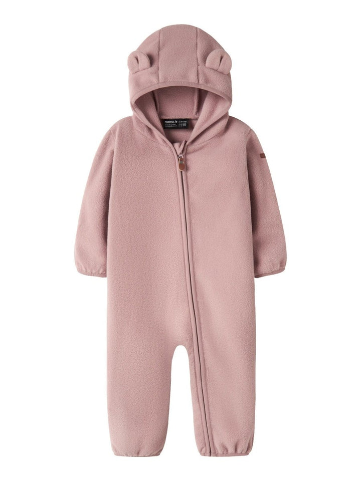 name it baby MEEKO FLEECE SUIT MELANGE NOOS - Woodrose | Torgunns Barneklær AS