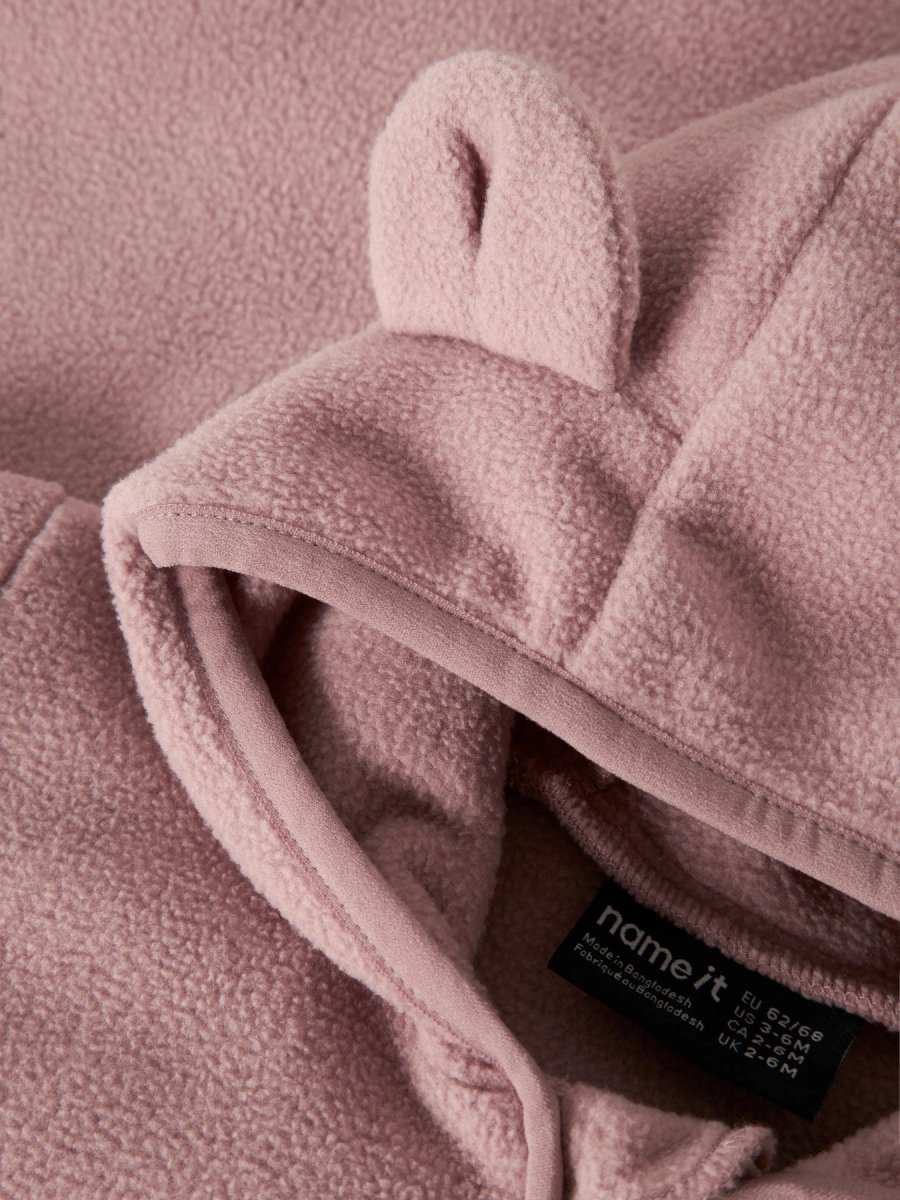 name it baby MEEKO FLEECE SUIT MELANGE NOOS - Woodrose | Torgunns Barneklær AS