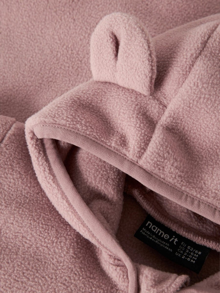name it baby MEEKO FLEECE SUIT MELANGE NOOS - Woodrose | Torgunns Barneklær AS