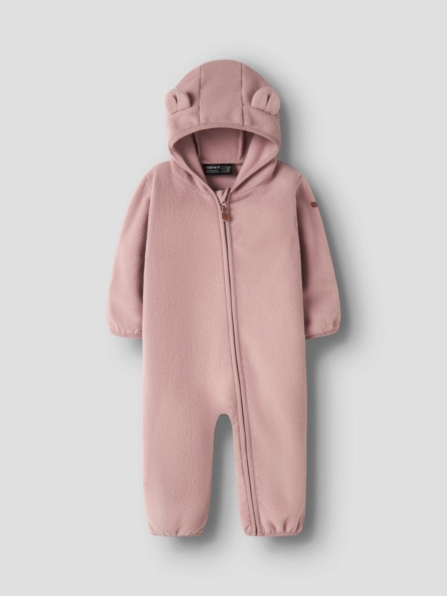 name it baby MEEKO FLEECE SUIT MELANGE NOOS - Woodrose | Torgunns Barneklær AS