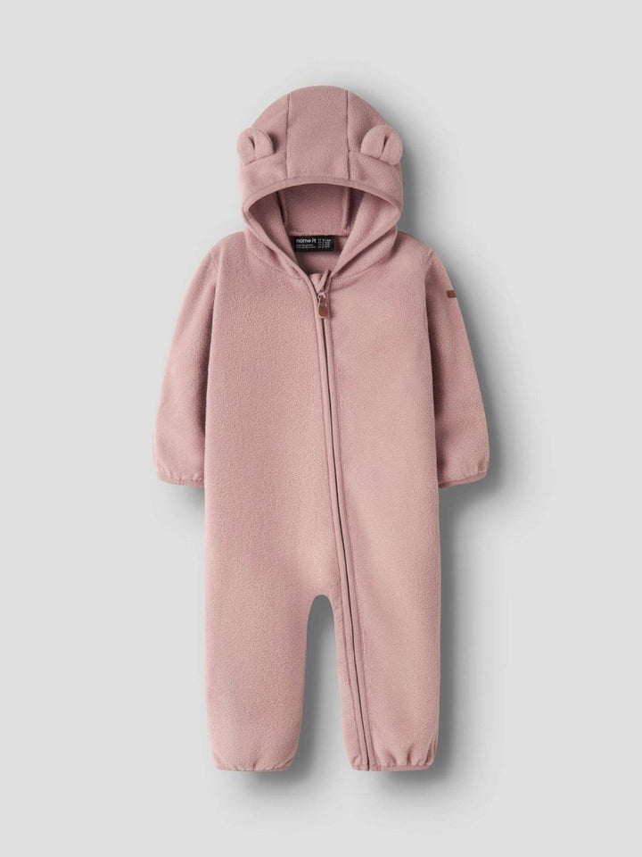 name it baby MEEKO FLEECE SUIT MELANGE NOOS - Woodrose | Torgunns Barneklær AS