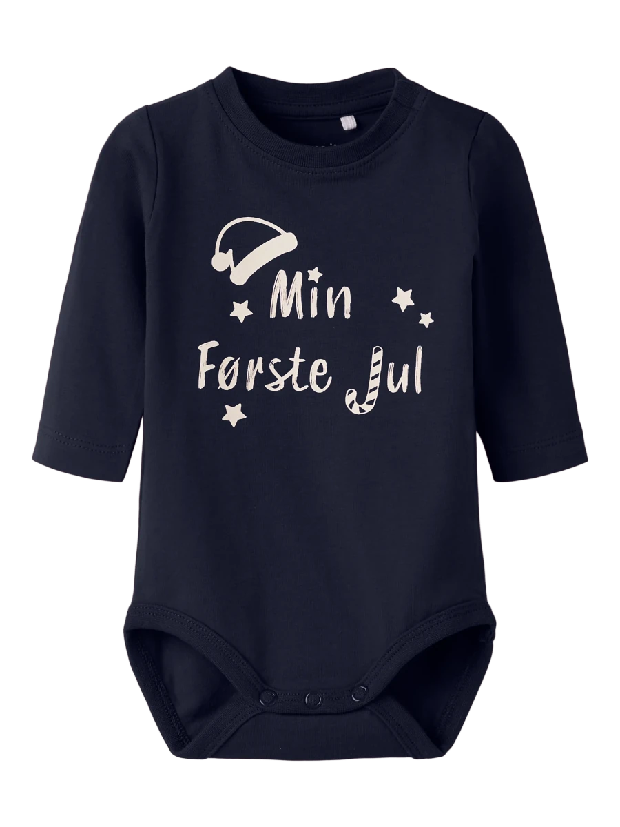 name it baby "Min Første Jul" body - Navy Blazer | Torgunns Barneklær AS
