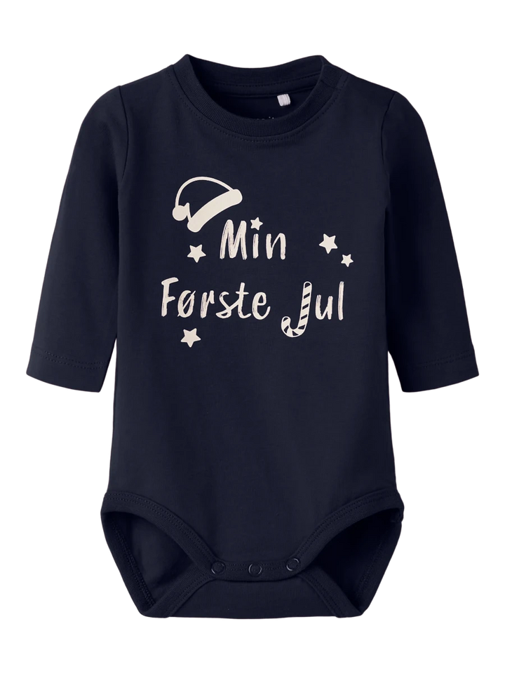 name it baby "Min Første Jul" body - Navy Blazer | Torgunns Barneklær AS