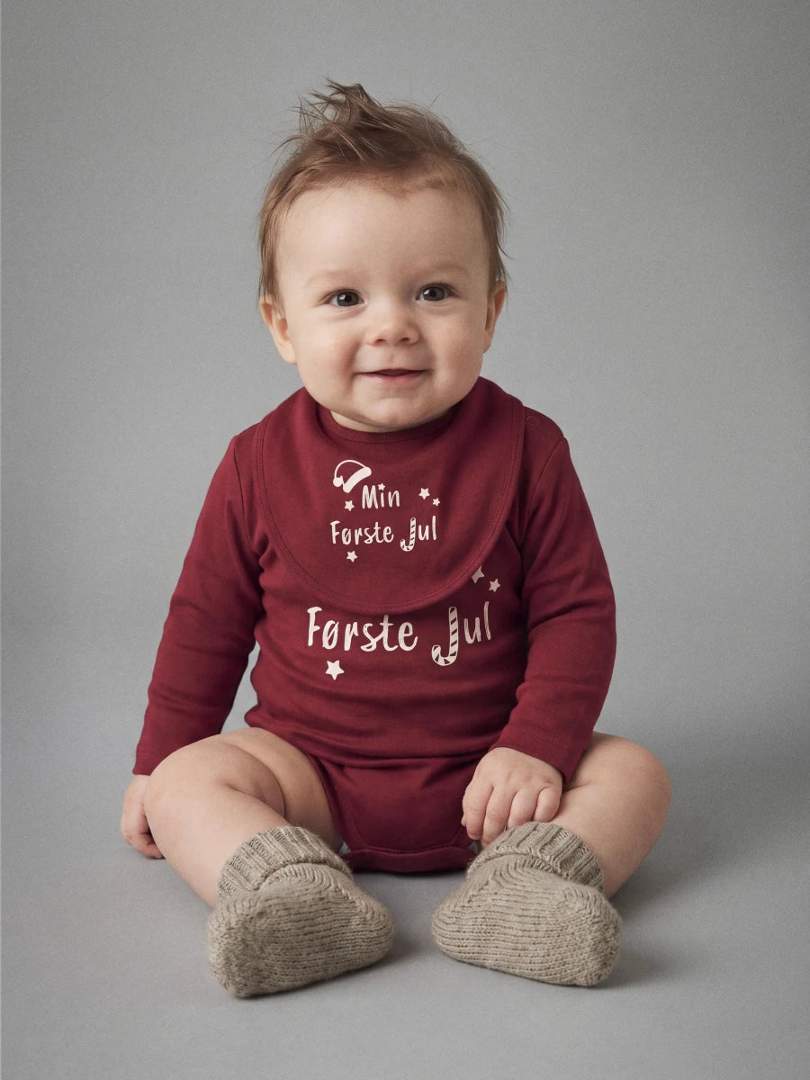 name it baby "Min Første Jul" body - Red Dahlia | Torgunns Barneklær AS