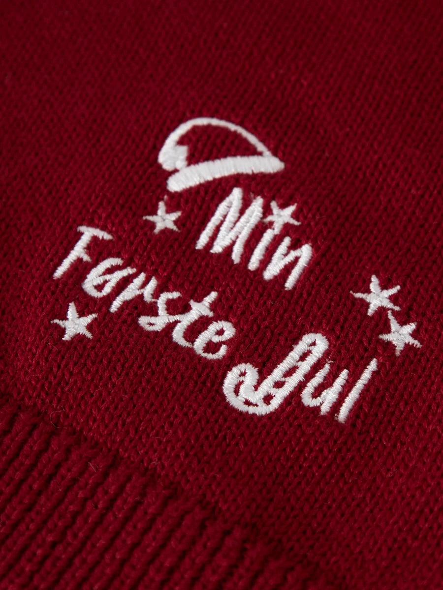 name it baby "Min Første Jul" nisselue - Red Dahlia | Torgunns Barneklær AS