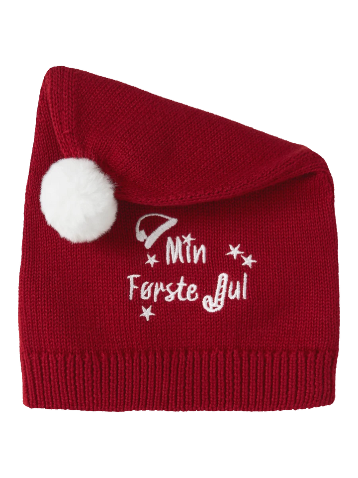 name it baby "Min Første Jul" nisselue - Red Dahlia | Torgunns Barneklær AS