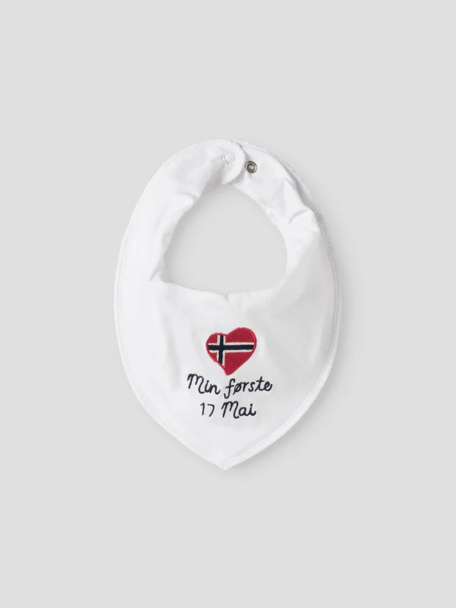 name it baby "min første 17 - Mai" Smekke - Bright White | Torgunns Barneklær AS