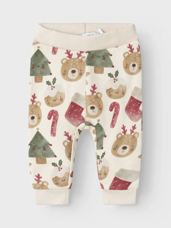 Julepyjamas for spedbarn med reinsdyr, juletre og godteri mønster, myk og bekvem barneklær