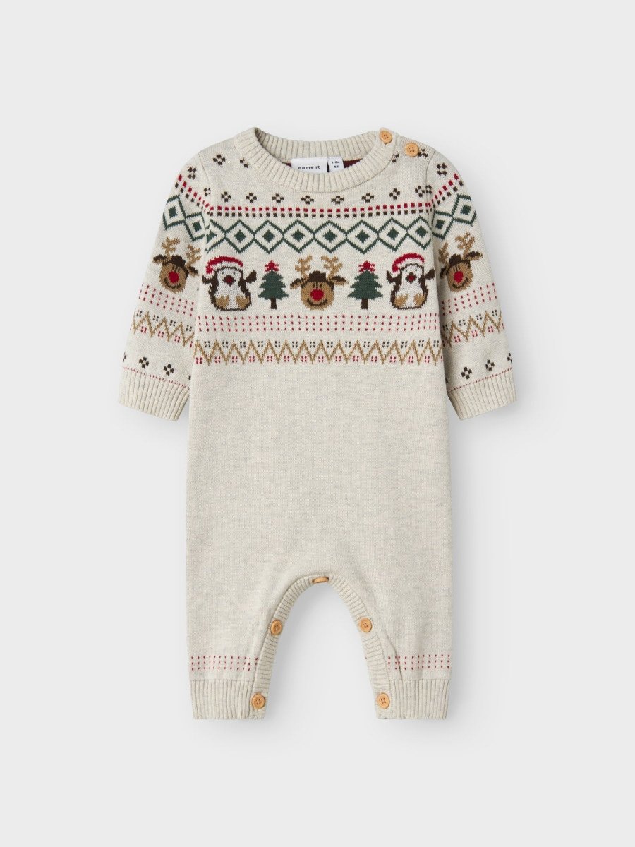 name it baby RALKO Strikkedress – Peyote Melange | Torgunns Barneklær AS