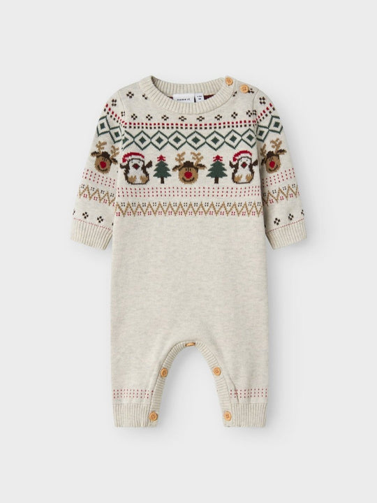name it baby RALKO Strikkedress – Peyote Melange | Torgunns Barneklær AS