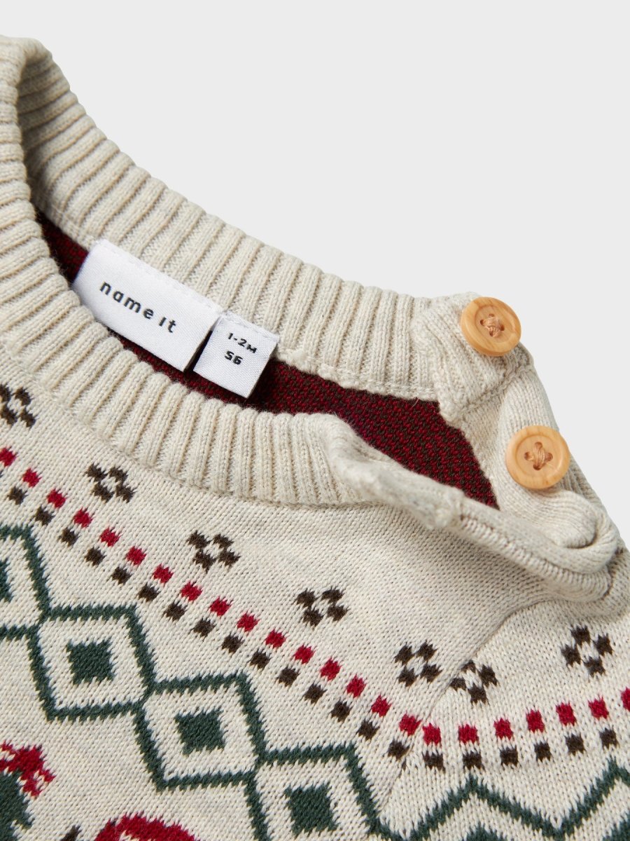 name it baby RALKO Strikkedress – Peyote Melange | Torgunns Barneklær AS