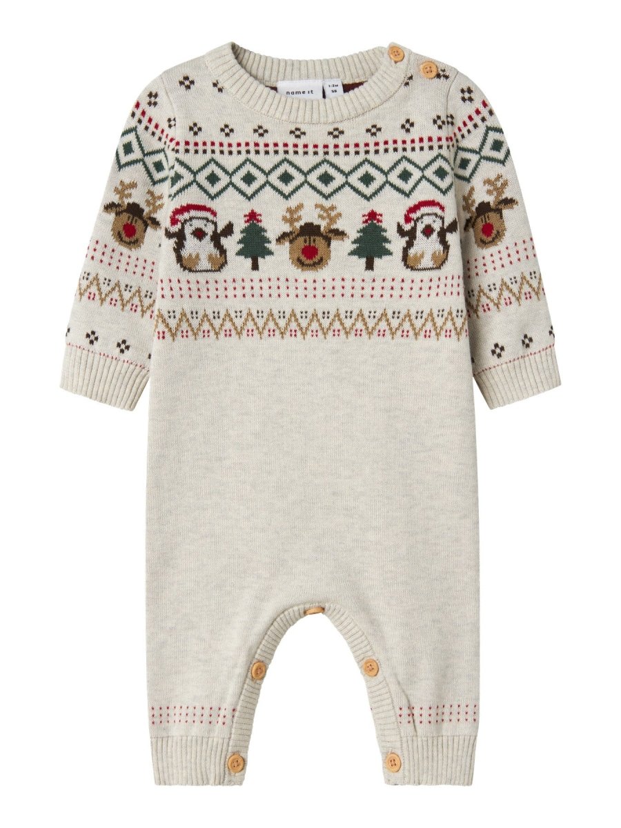 name it baby RALKO Strikkedress – Peyote Melange | Torgunns Barneklær AS