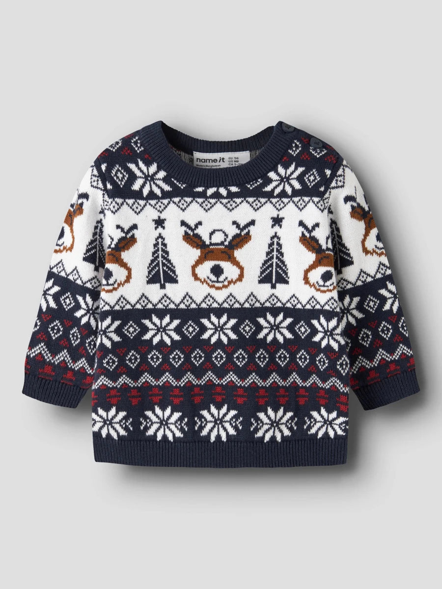name it baby RISMAS strikkegenser - Navy Blazer | Torgunns Barneklær AS