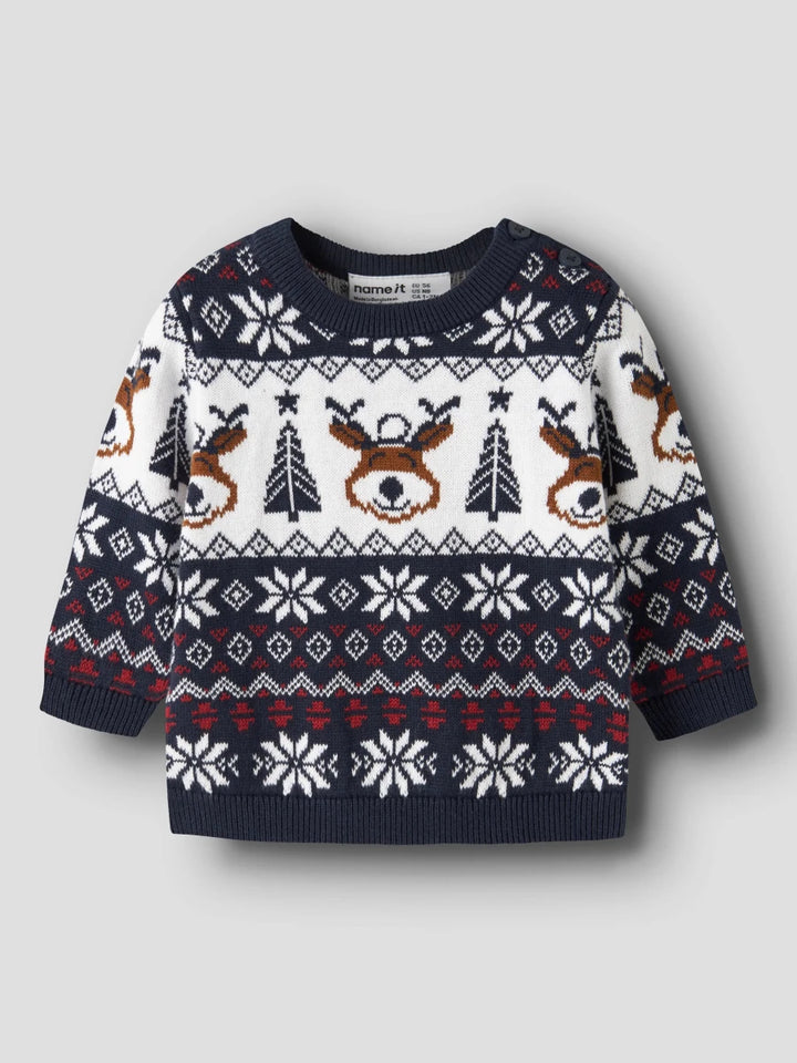 name it baby RISMAS strikkegenser - Navy Blazer | Torgunns Barneklær AS