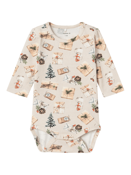 name it baby ROCCOS LS BODY - Peyote Melange | Torgunns Barneklær AS