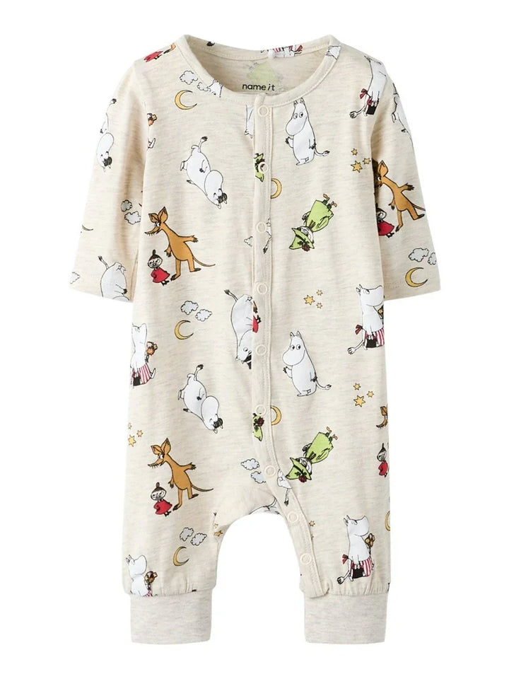 Myk Moomin-barnedrakt med knapper, perfekt for spedbarn og småbarn 0-8 år