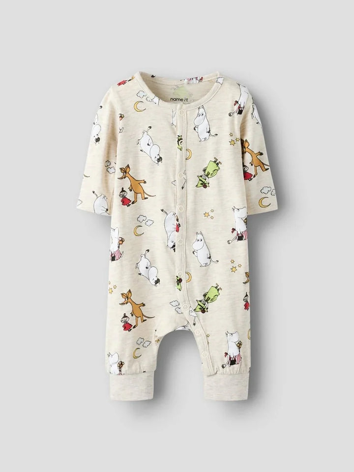 Moomin-barnedrakt med myke ullmønstre og knapper for bekvemhet, perfekt for spedbarn 0-8 år