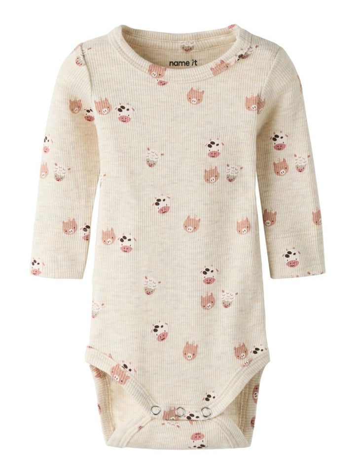 name it baby TARLIN LS BODY - Peyote Melange | Torgunns Barneklær AS