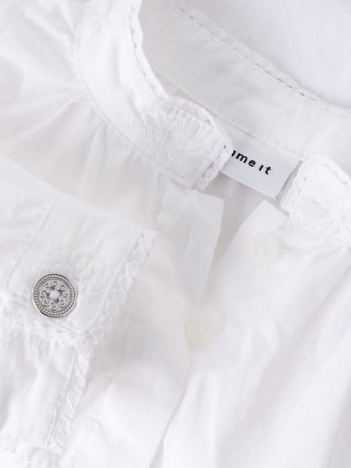 name it baby TERINA bunadskjorte body – Bright White | Torgunns Barneklær AS