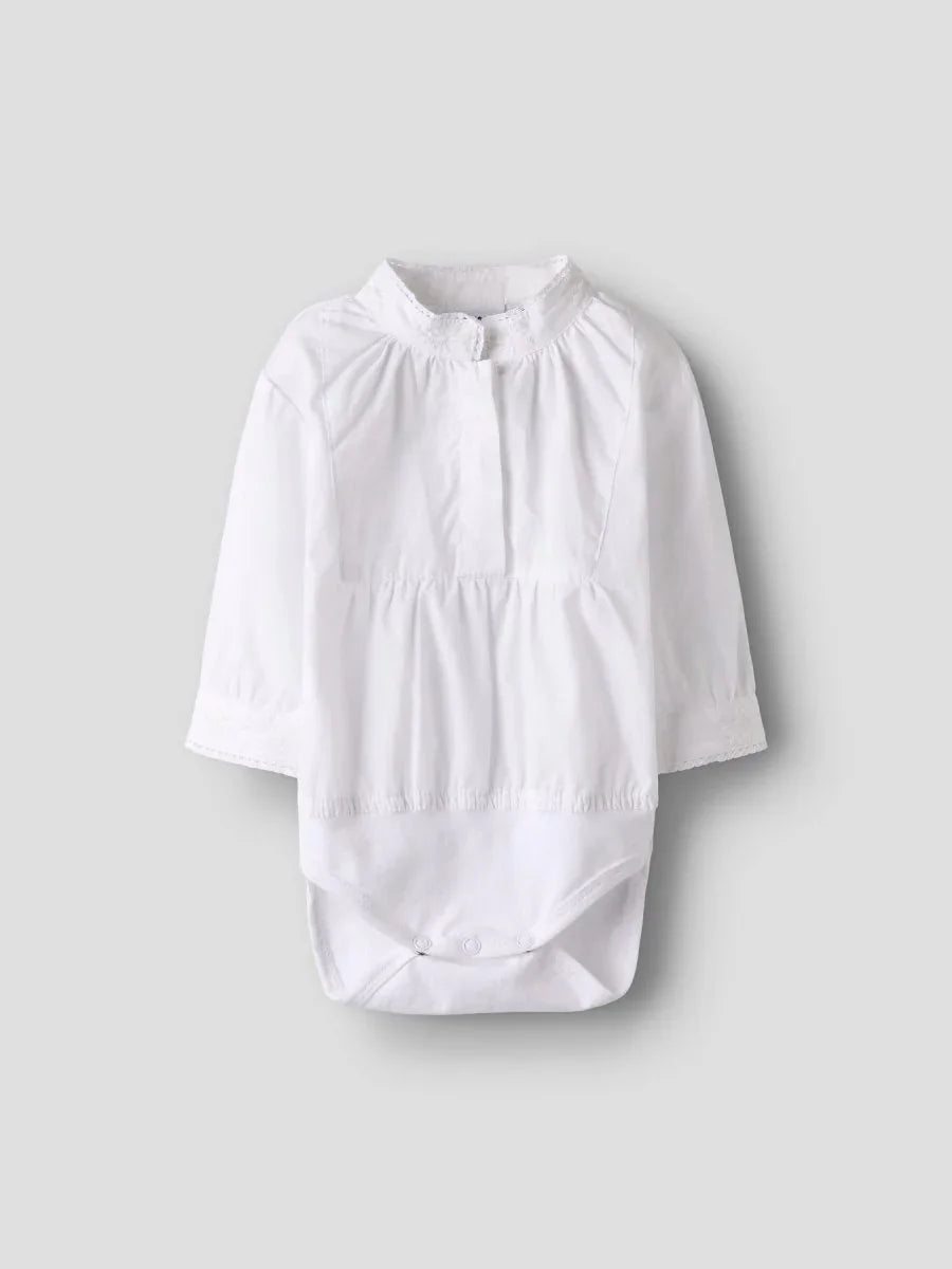 name it baby TERINA bunadskjorte body – Bright White | Torgunns Barneklær AS