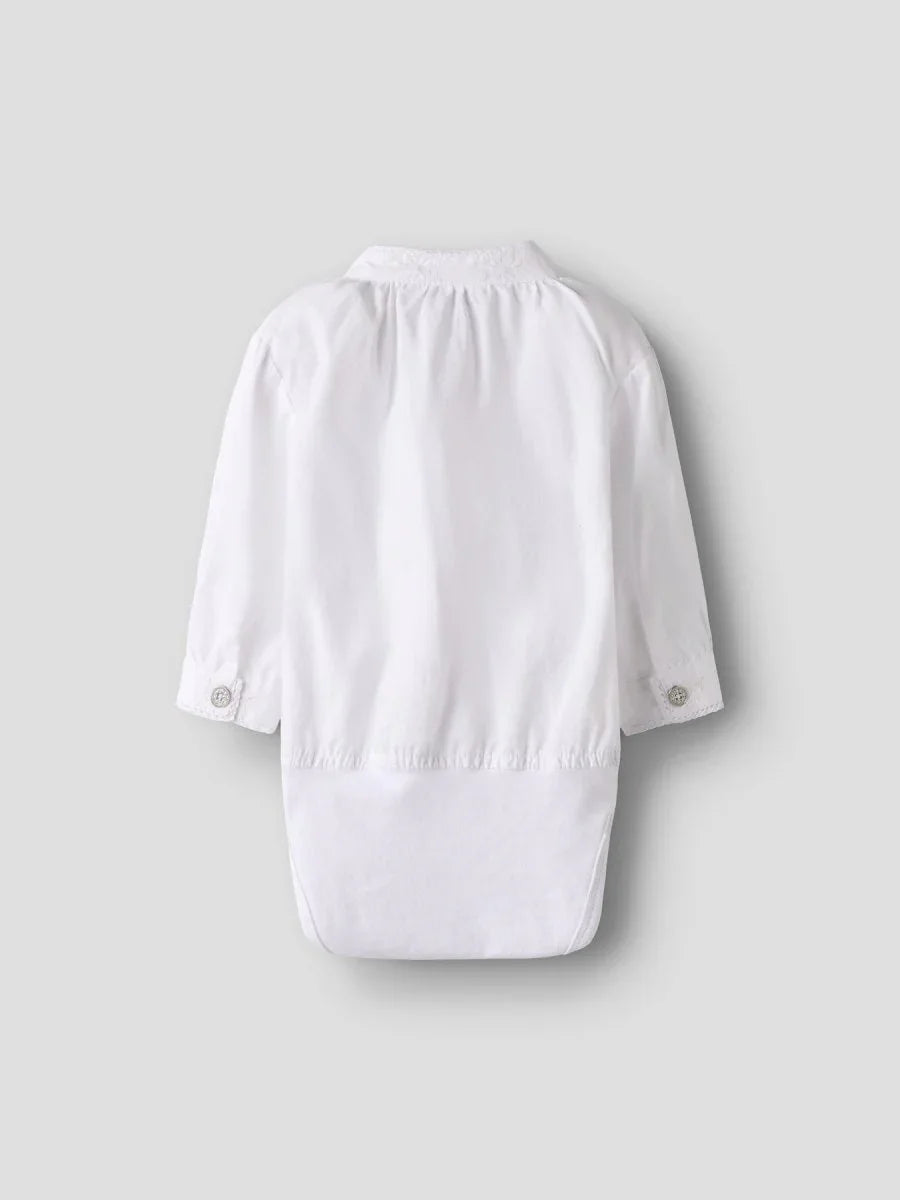 name it baby TERINA bunadskjorte body – Bright White | Torgunns Barneklær AS